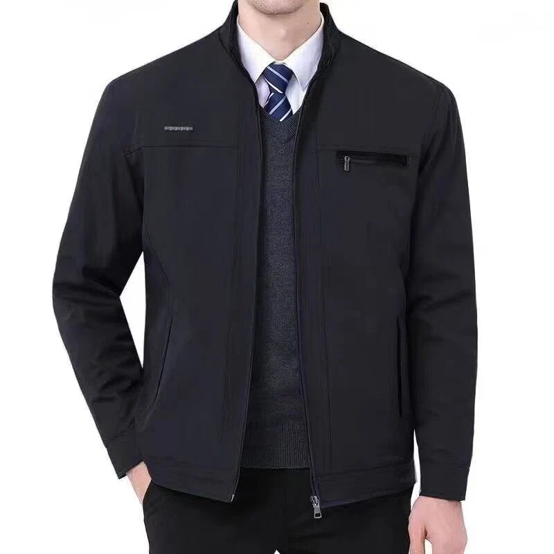 Spring Autumn Men's Jacket Thin Casual Business Jacket Men Office Dress Coat Man Social Jackets for Men Outerwear Black M-XXXL