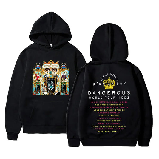 Michael Jackson King of Pop Graphic Hoodie Men Women Vintage Gothic Rock Sweatshirt Male Hip Hop Punk Oversized Pullover Hoodies