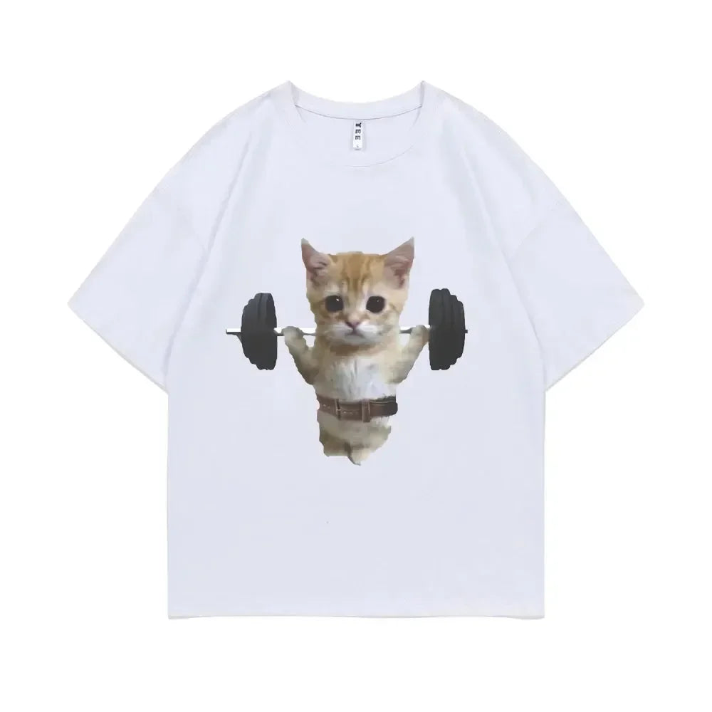 Funny Gym Sam Sulek Cat Graphic Print T Shirt Womens Cute Gym Pumpkin T Shirt Womens Emoji Short Sleeve T Shirt Graphic T Shirts