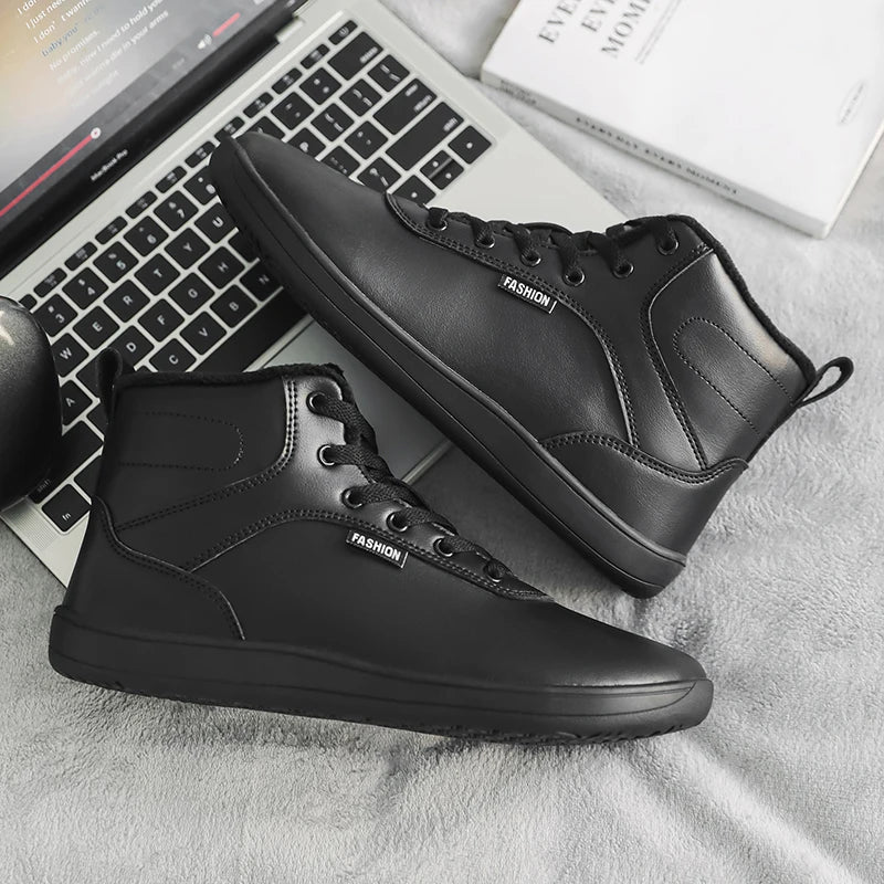 New Winter Booties Outdoor Waterproof Barefoot Boots For Men Ankle Boots Plush Warm Snow Shoes Non-slip Casual Sneakers Big Size
