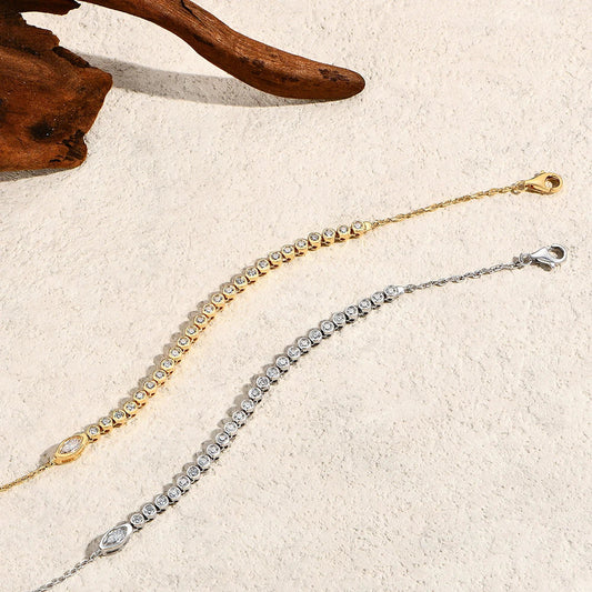 Bracelet de tennis réglable en moissanite avec forme de serpent originale en argent sterling S925 pour femme, cadeau d'anniversaire, bijoux 16+5cm