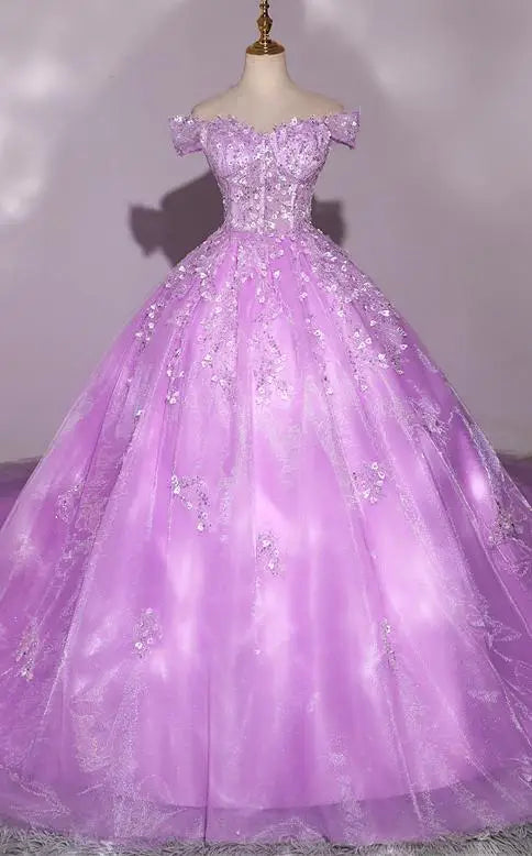 Shiny Party Dresses 15 Quinceanera Dresses Ball Gown Elegant Off Shoulder 15 Year Old Dress Customized Prom Gown Plus Size