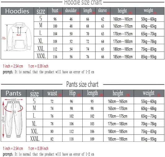 New hoodie set for both men and women, autumn and winter hooded, loose, fashionable, casual and sports pullover