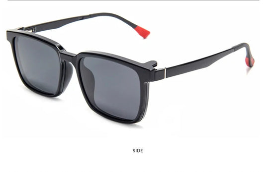 Gradient Men Flip Up Clip on Men Driving Polarized Oversized Optical Myopia Glasses Magnetic Eyeglasses For Women TJ2191