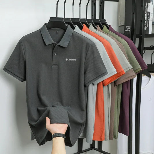 100% cotton luxury custom brand exquisite embroidery short sleeve summer men's high-end comfortable polo shirt solid color top