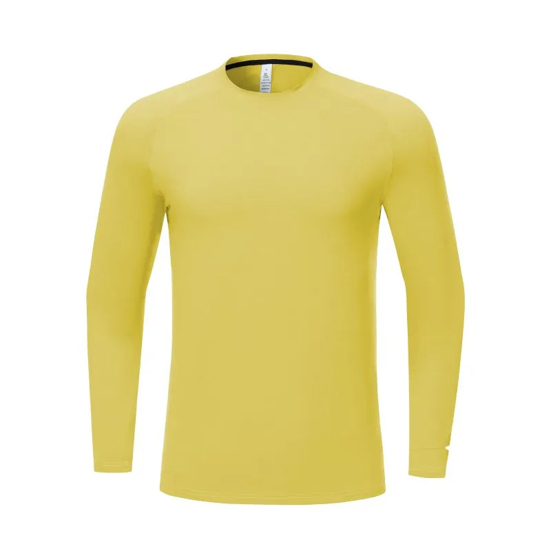 Autumn Winter Men Running Long Sleeve T-shirt High Elasticity Tight Thick Keep Warm Training Gym Fitness Sports Quick-drying Top