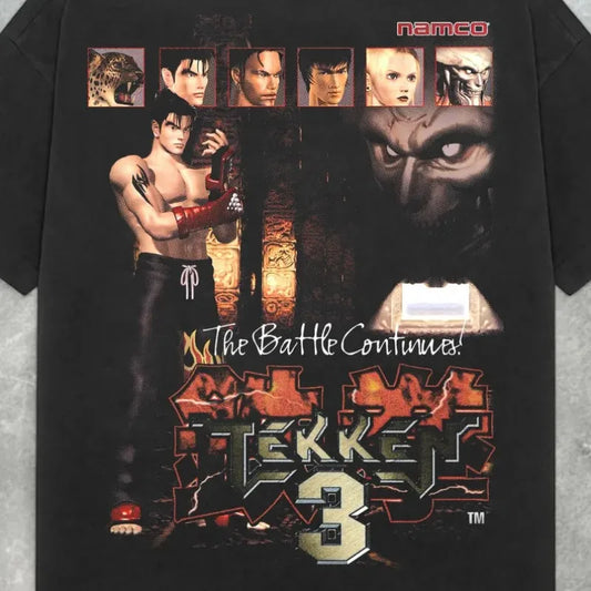 Tekken 3 T Shirt Men's Anime Games Shirt Cotton Tee Women Short-sleeve Streetwear Casual Oversized Summer Novelty Loose Tops