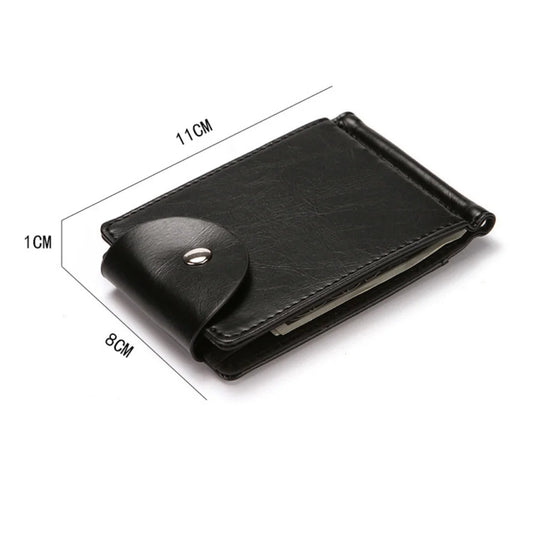 1 Portefeuille élégant pour hommes, Porte-cartes créatif, Étui à rabat pour carte d'identité de travail pour hommes avec fermoir, Pince à billets