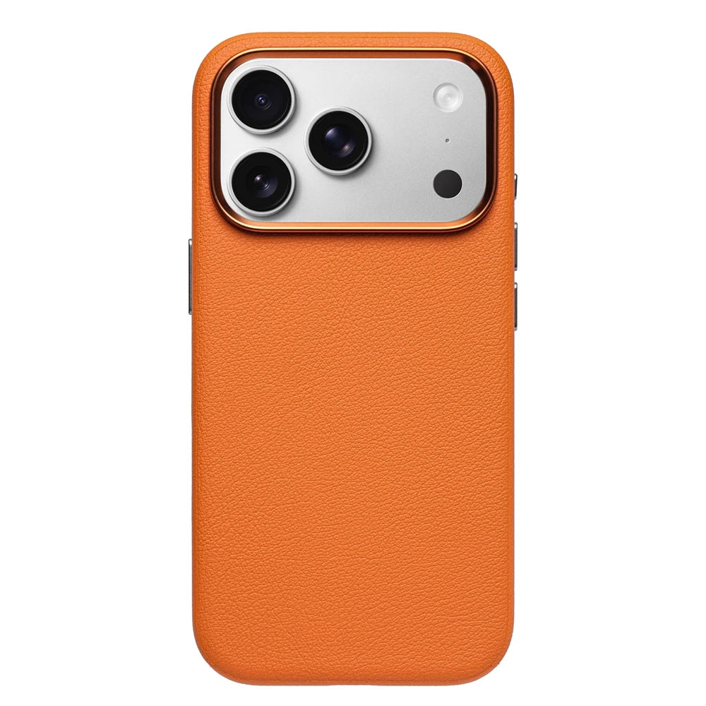 Luxury Business Shockproof PU Leather Camera Button Case For iPhone 17 Pro Max Air For Magsafe Magnetic Wireless Charging Cover