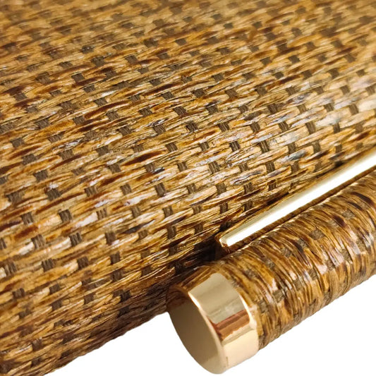 Straw Women Metal Clutches Chain Shoulder and Crossbody Bags Ladies Party Cockatail Evening Beach Clutch Purse