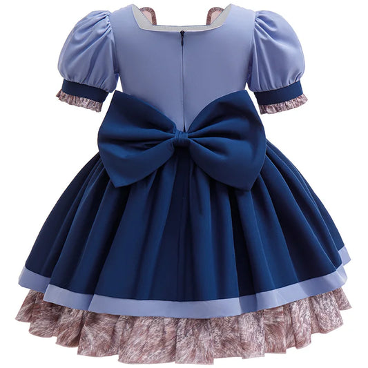 2026 Disney New Year Movie Zootopia 2 Adventures Judy Hopps Carnival Baby Girl Cosplay Judy Hopps Rabbit Officer Uniform Dress