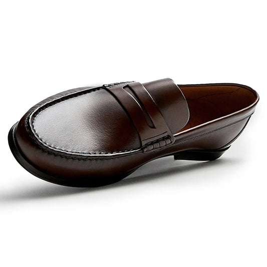 Men's Calf Leather Loafers Breathable Slip-On Casual Moccasins Cowhide Shoes Comfortable Fashion Footwear for Everyday Use