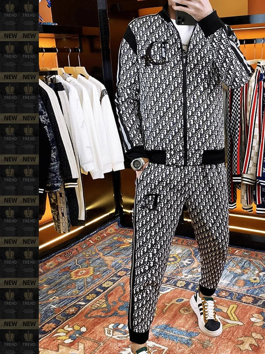 Spring and autumn men's casual suit 2025 new coat men's clothing ruffian handsome set with autumn two-piece set