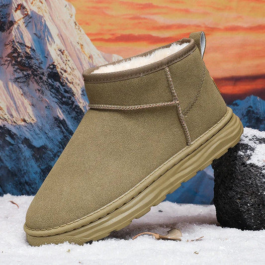 2025 Winter Snow Boots for Men New Fashion Australia Boots 39-47 Classic Top Quality Suede Leather Ankle Boots Warm Mens Shoes