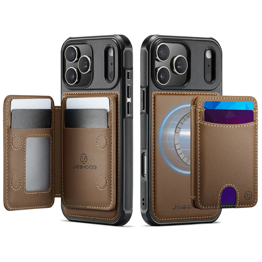 2 in 1 Magnetic Leather Wallet Cards Solt Case For iPhone 17 Pro Max 16 15 Plus 14 13 12 11 air kickstand For Magsafe Bag Cover