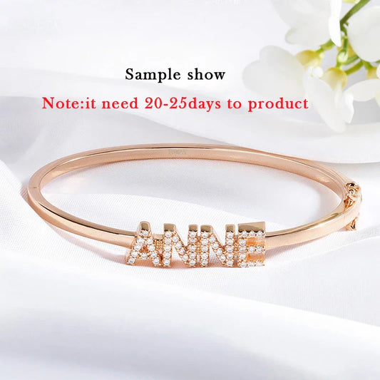 Bracelet personnalisé avec nom, lettres personnalisées, bijoux en argent sterling 925 pour femmes par Shiran Aloni
