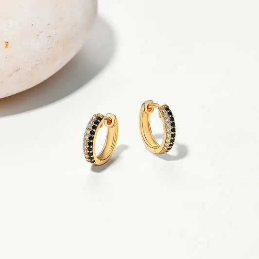 Black and White Moissanite Diamond Earrings S925 Sterling Silver Gold Plated For Women Birthday Gifts Fine Jewelry New