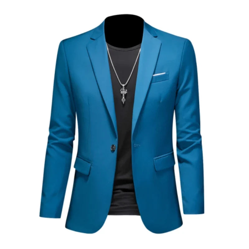 15-color boutique fashion suit 6XL men's slim groom wedding suit jacket business office suit casual solid color suit jacket