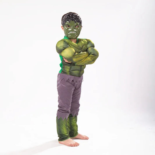 3-12Y Kids Superhero Costume Jumpsuit Halloween Mask Party with Gloves Cosplay Suit for Boys Girls Holiday Celebration