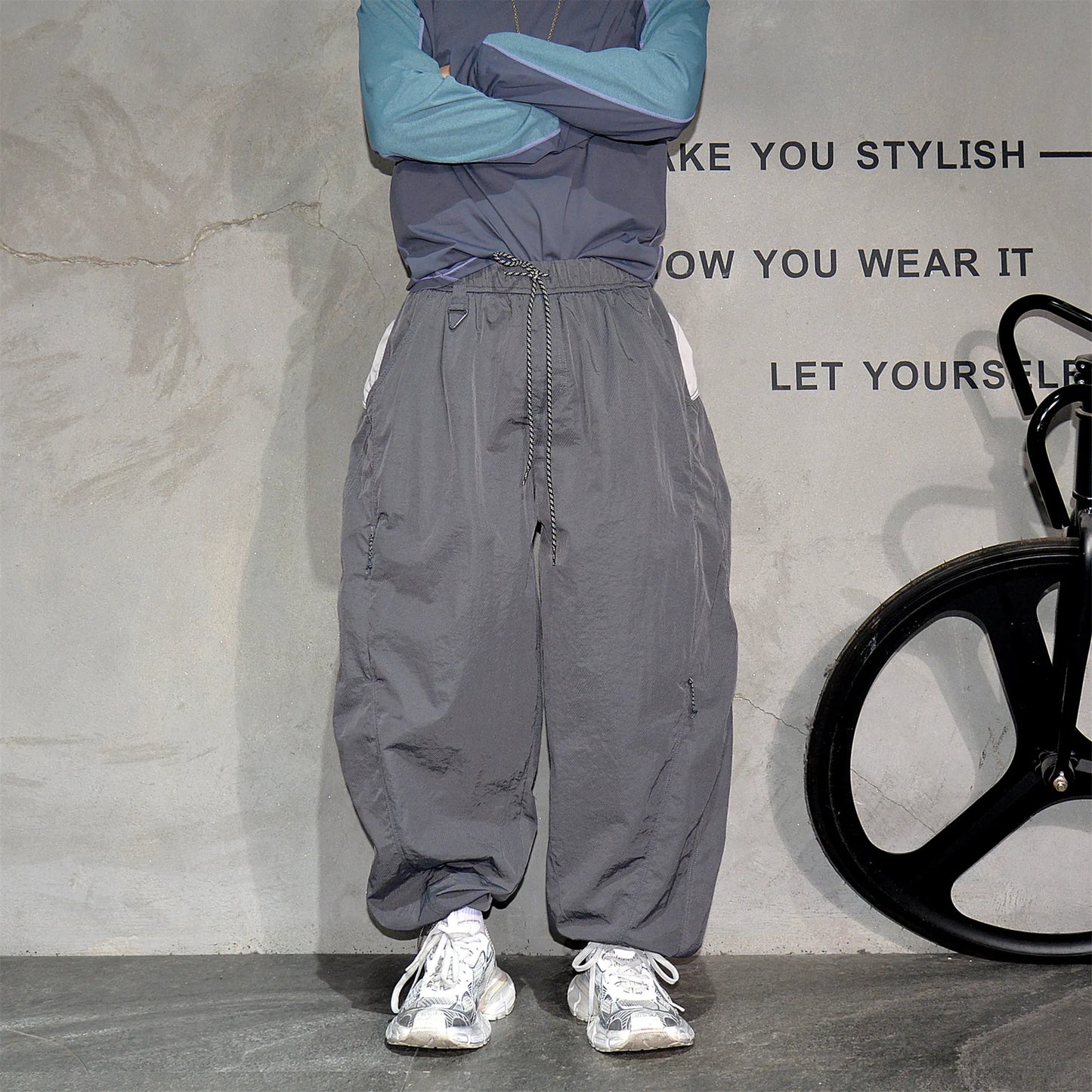 Mens Jogger Pants Outdoor Lightweight Water Repellent Quick Dry Functional Hiking Loose Baggy Trendy Cuffed Sweatpants Fashion