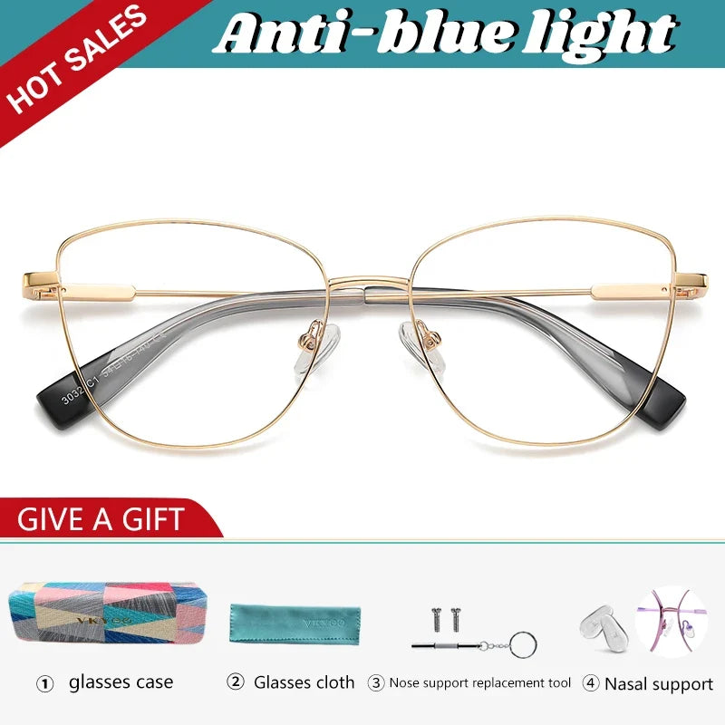 New Myopia Prescription Glasses Hyperopia Reading Glasses Women Anti Blue Light Computer Glasses Optical Eyeglasses Frame