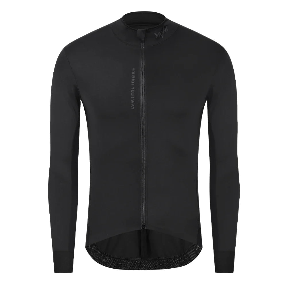 YKYW Men's Windproof Waterproof Long Sleeve Cycling Jacket MTB Bike Coat Bicycle Sports Windbreaker Double Zipper Cycling Jersey