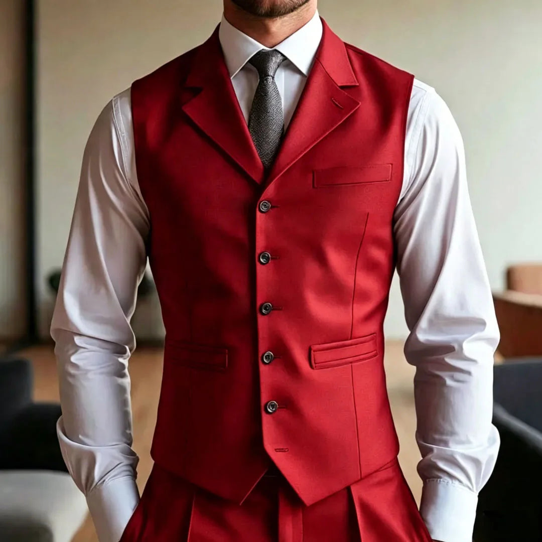 Men Vest Dark Blue With Lapel Single Button Waistcoat For Wedding Groom Banquet Business Work Office Casual Daily Men Suit Vest