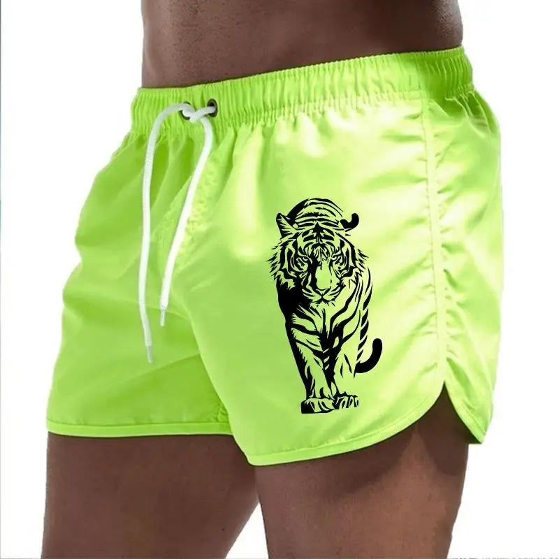 2026 Brand New Mens Board Shorts Tiger Design Printed Beach Shorts High Quality Male Summer Running Cycling Boxing Cool Shorts