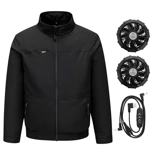 Summer Cooling Jacket Four Hole Fan Clothing Men USB Refrigeration Air Conditioning Clothes Outdoor Labor Protection Workwear