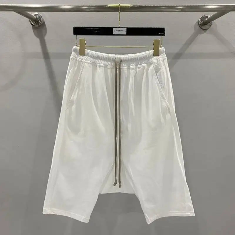 Summer New Men's Tide Y2K Original Design High Street cotton Fashion Punk Dark Casual Loose Cropped Pants Shorts Ins HK5611