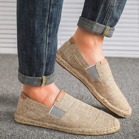 Mens Shoes Casual Male Breathable Canvas Shoes Men Chinese Fashion Soft Slip On Espadrilles For Men Loafers Driving Shoes