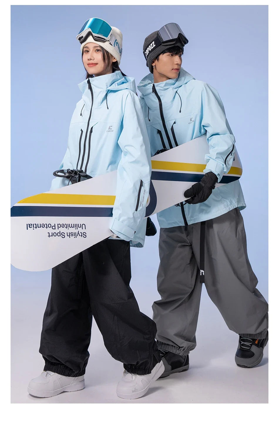 Thicken 3L Ski Jacket Men Women Windproof Waterproof Winter Ski Coat Ski Wear Solid Color Hooded Warm Snowboard Ski Suit