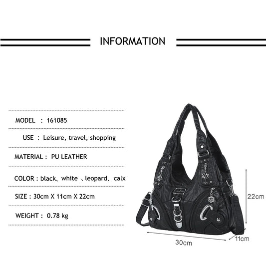 Vintage Bag Large Women's Shoulder Bag Leopard Print Top-Handle Fashion Satchel Dumpling Tote Hobos Handbags