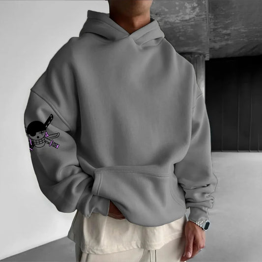 ONE PIECE Men's Hoodie Sweater Roronoa Zoro Japan Anime Summer Autumn Boys Children's Long Sleeve Trend Parent-Child Clothing