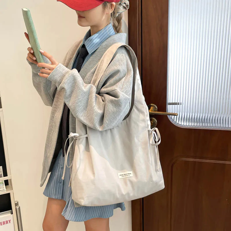 New Fashion Simple Shoulder Bag Women Large Capacity Comfortable Versatile Texture Tote Bag Simple Casual Storage Handbag