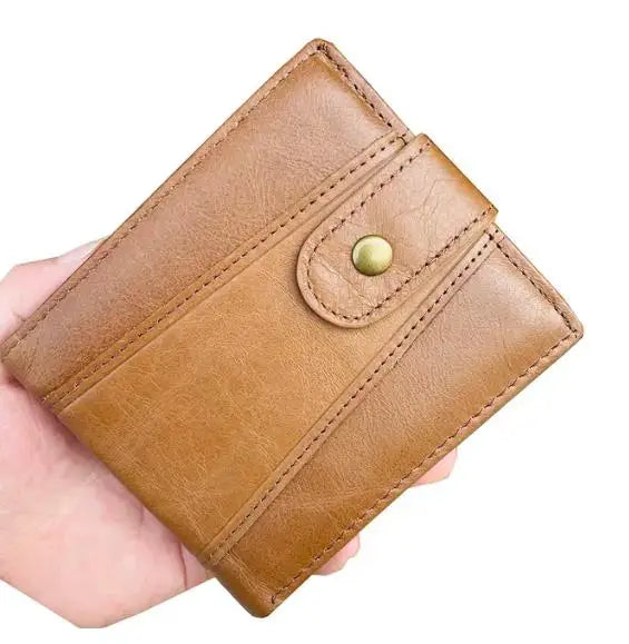 Portefeuille Homme RFID Vintage Cuir Véritable Portefeuilles Homme Porte-cartes Porte-monnaie Sac à main Portefeuille Homme
