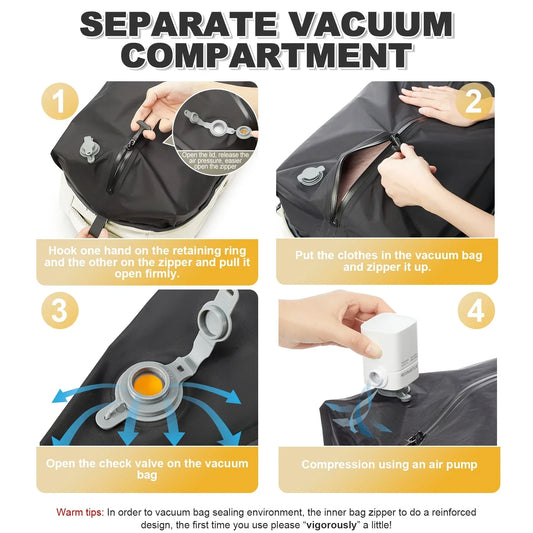Backpack Travel Cabin Airplane Backpack, Air Vacuum Compression Backpack, Women Men Backpack Business Laptop Bag Handbag