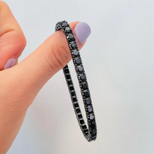 Bracelet de tennis en diamant Moissanite 3/4/5/6,5 mm pour hommes et femmes, plaqué argent 925, or noir 18 carats, avec certificat