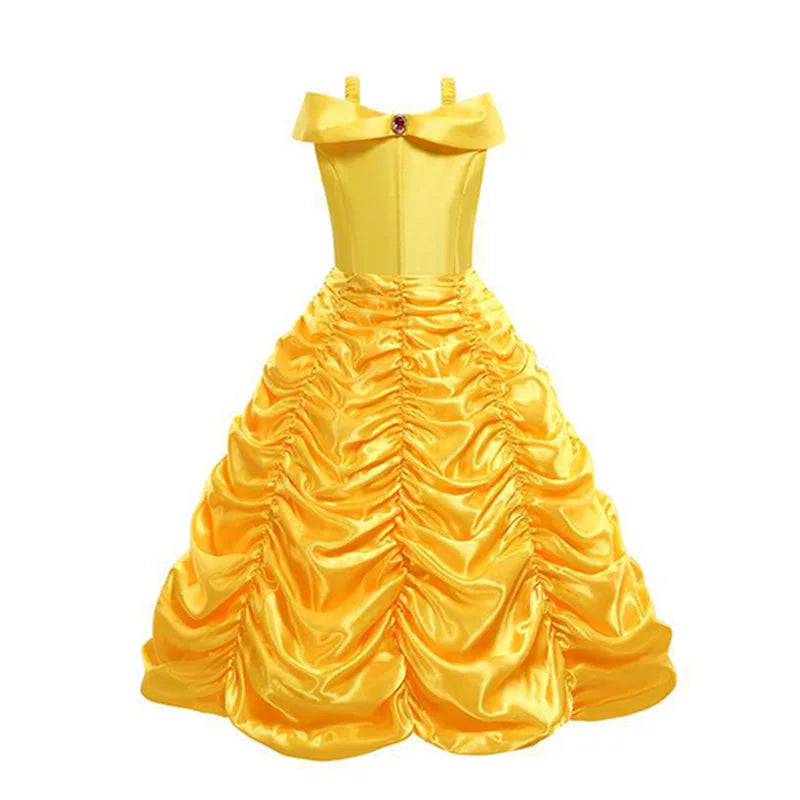 Kids Belle Costume Girls Halloween Princess Cosplay Party Dress Children Birthday Clothes Carnival Luxury Ball Gown
