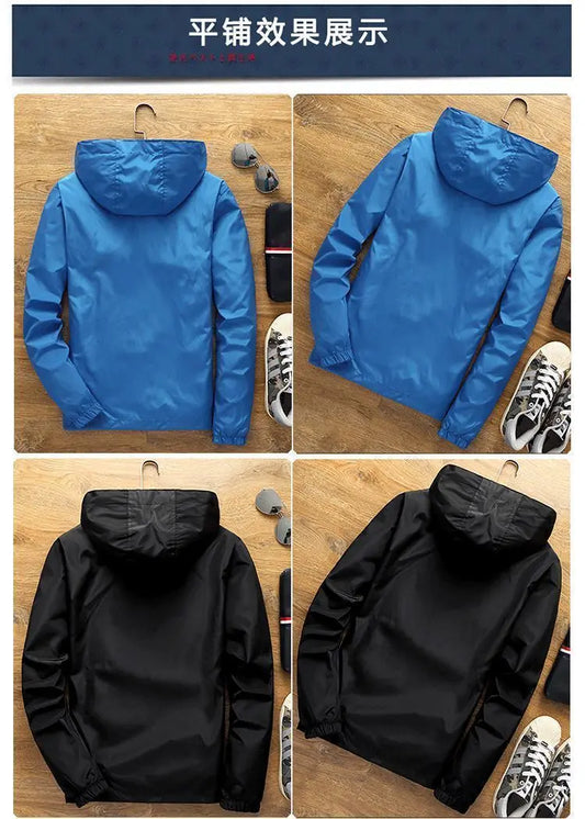 2026customized Yamaha motorcycle trench coat creative and personalized riding thin casual men's and women's zipper hooded jacket