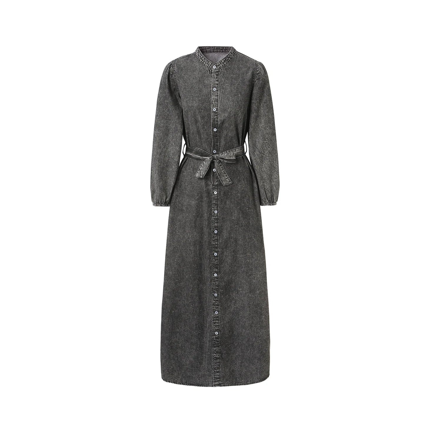 AP SS26 Women Lightweight Denim Dress Cotton Black and Blue Maxi Dress
