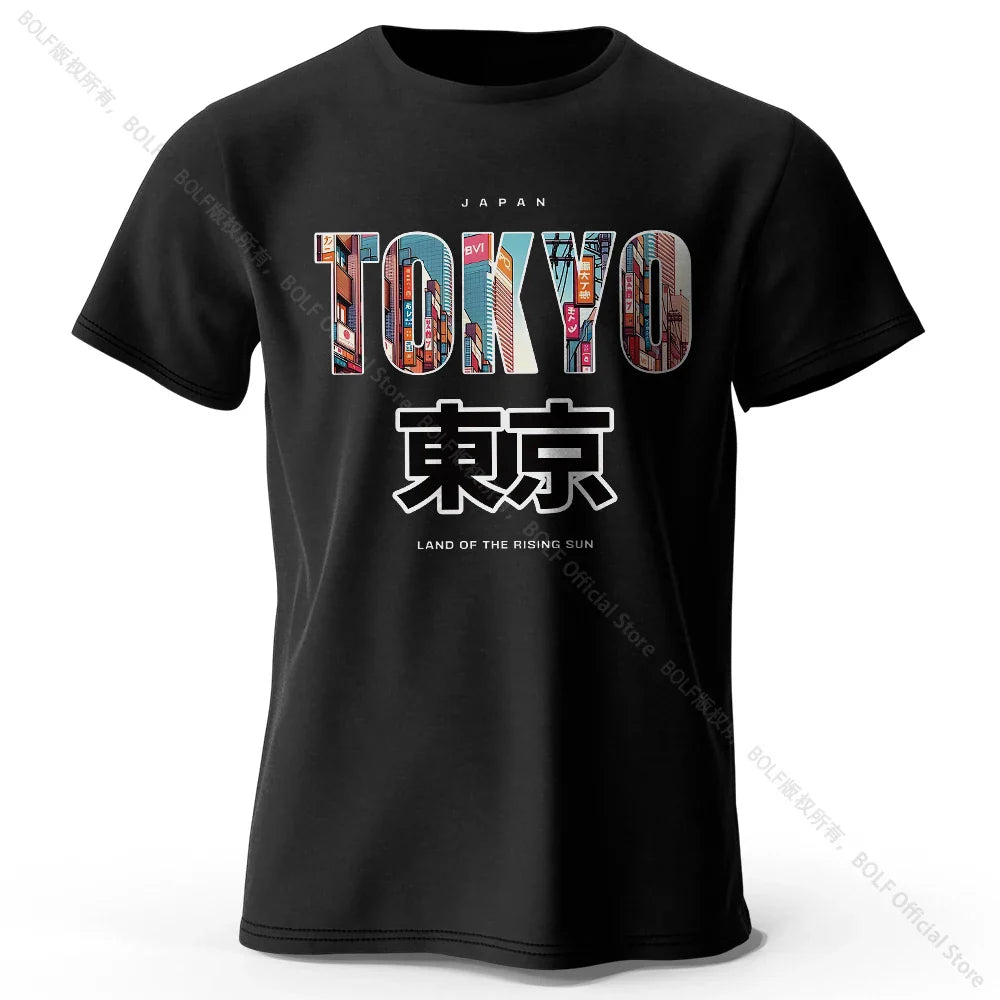 Tokyo Printed Fashion Forward 100% Cotton T-Shirt, Ultra Soft Round Neck Short Sleeve Tee, Perfect for Men & Women