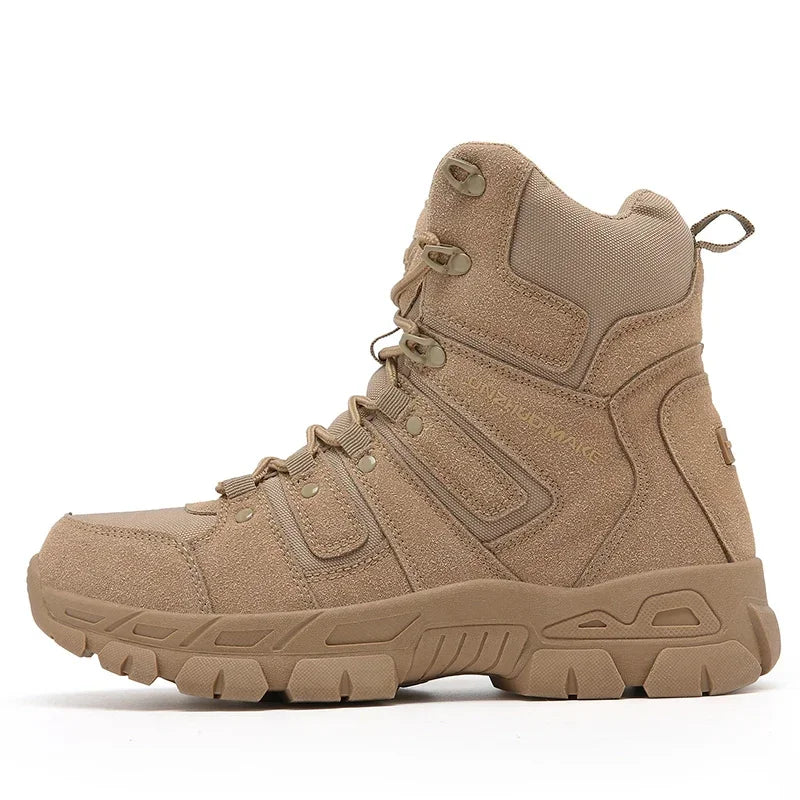 Men Hunting Hiking Shoes Brand Tactical Boots Waterproof Lace Up Desert Unisex Size Plus Army Boots Motorcycle Climbing Shoes