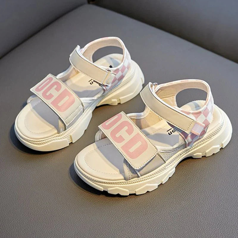 Girls Summer Fashion Sandals Kids Casual Outdoor Non Slip Lightweight Sandals Children's Comfortable Design Cute Beach Shoes