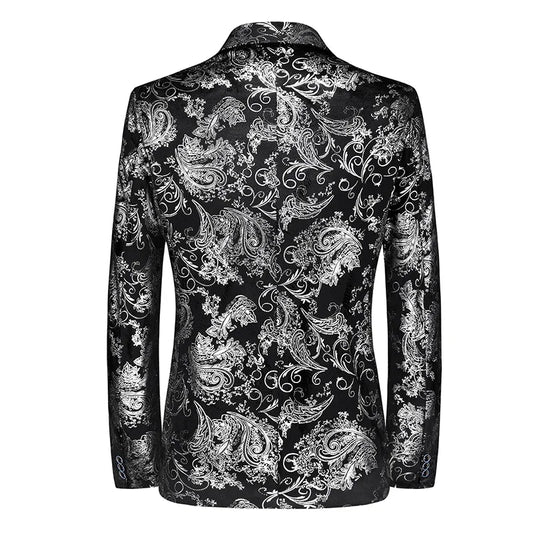 Plus Size 6XL-M Spring Luxury Men Bronzing Print Blazers 2025 New Slim Wedding Nightclub Party Dress Mens Clothing Suit Jackets