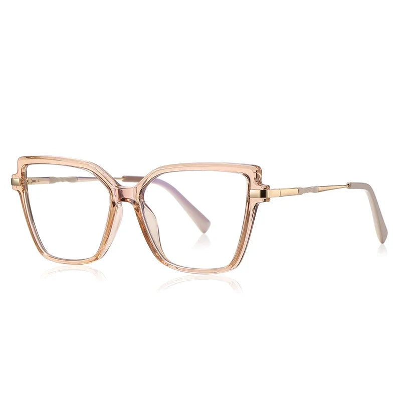 Simple Design Fashionable Large Frame Anti-Blue Light Glasses Women's Reading Glasses Customizable Prescription PFD2208