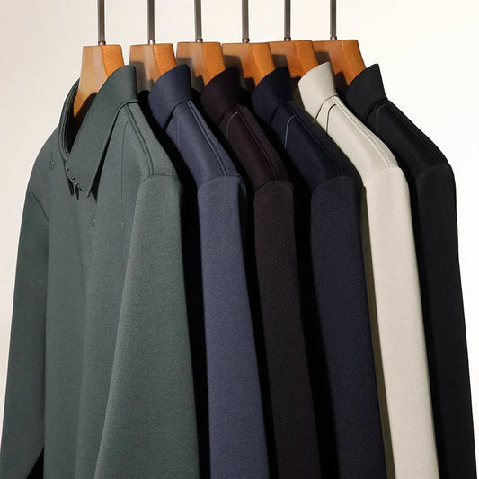 Luxury Quality Men's Polo Shirt Simple Solid Color Print Long Sleeve Autumn Lapel T-Shirt Business Casual Fashion Trend Menswear
