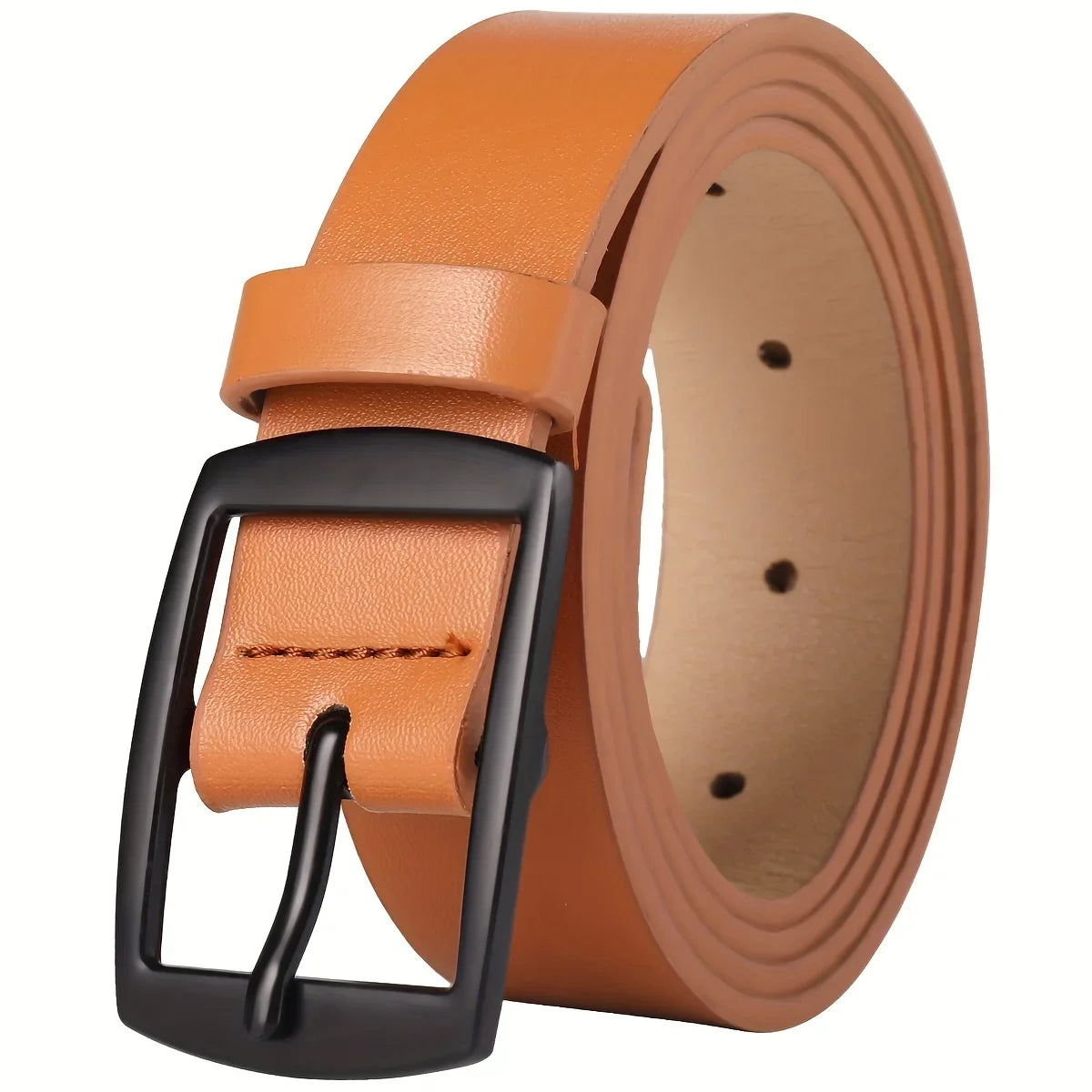 1 Piece of Men's Fashionable Pu Leather Belt, Simple Retro Design, Smooth Belt Buckle, Suitable for Men's Daily Life, Casual Gatherings, Holiday Work, and Other Occasions.