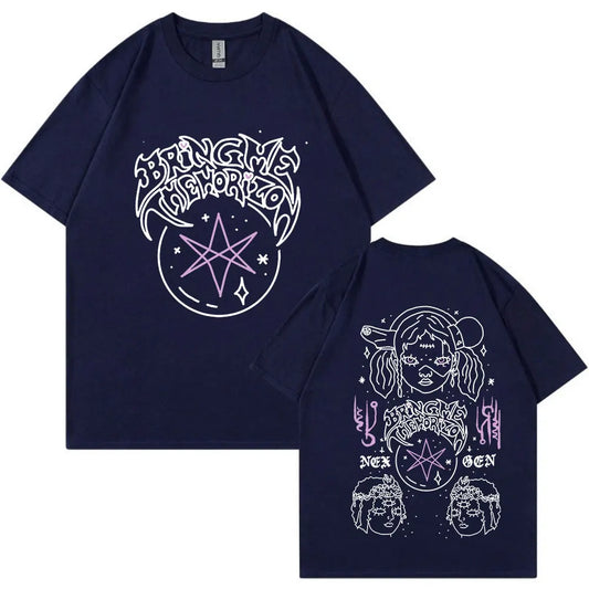 BringMe TheHorizon Album Post Human Nex Gen T-shirt Heavy Metal Rock Band T-shirt Men Fashion Hip Hop Short Sleeve T-shirts