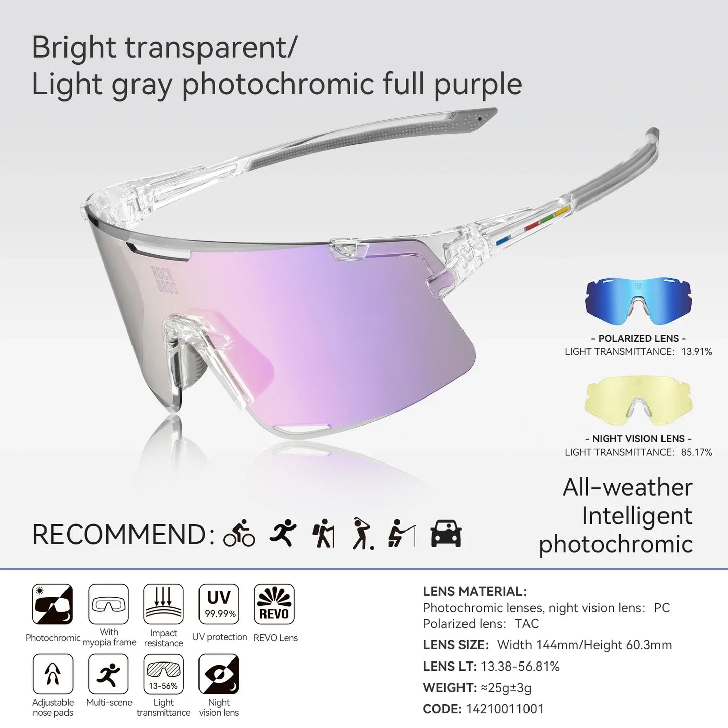 ROAD TO SKY Photochromic Cycling Glasses Bike Polarized Outdoor Sports Sunglasses MTB Eyewear UV400 Bicycle Goggles